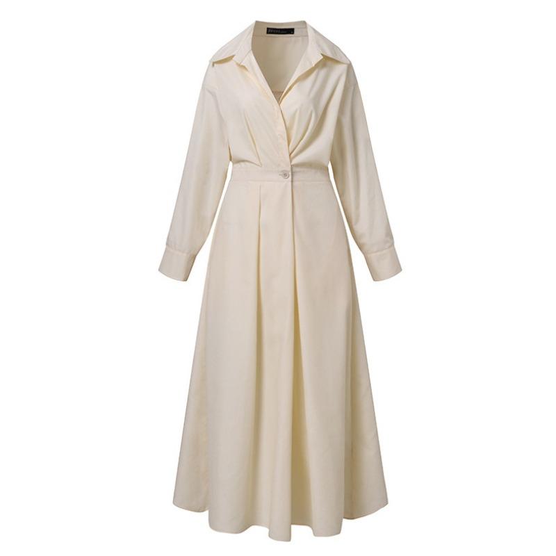 Elastic High-waisted Slimming Temperament Preppy Cardigan Dress