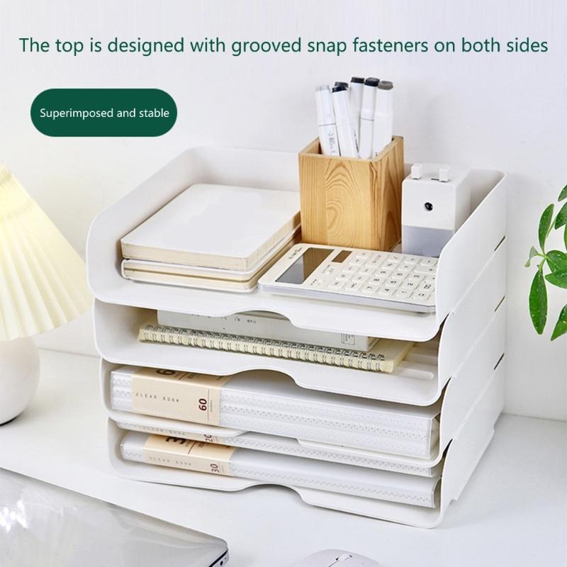Stackable Paper Letter Tray Stacking File Letter Tray Space Saving Desk Document Organiser for School Office Supplies