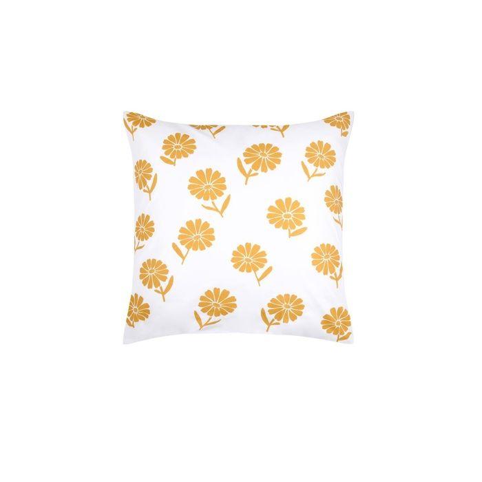 Taie d&amp;#39oreiller percale de coton motif floral 63x63cm