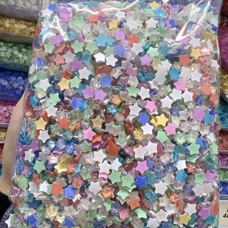 Mocha Glitter Star Nail Art & Hair Clips Resin Accessories