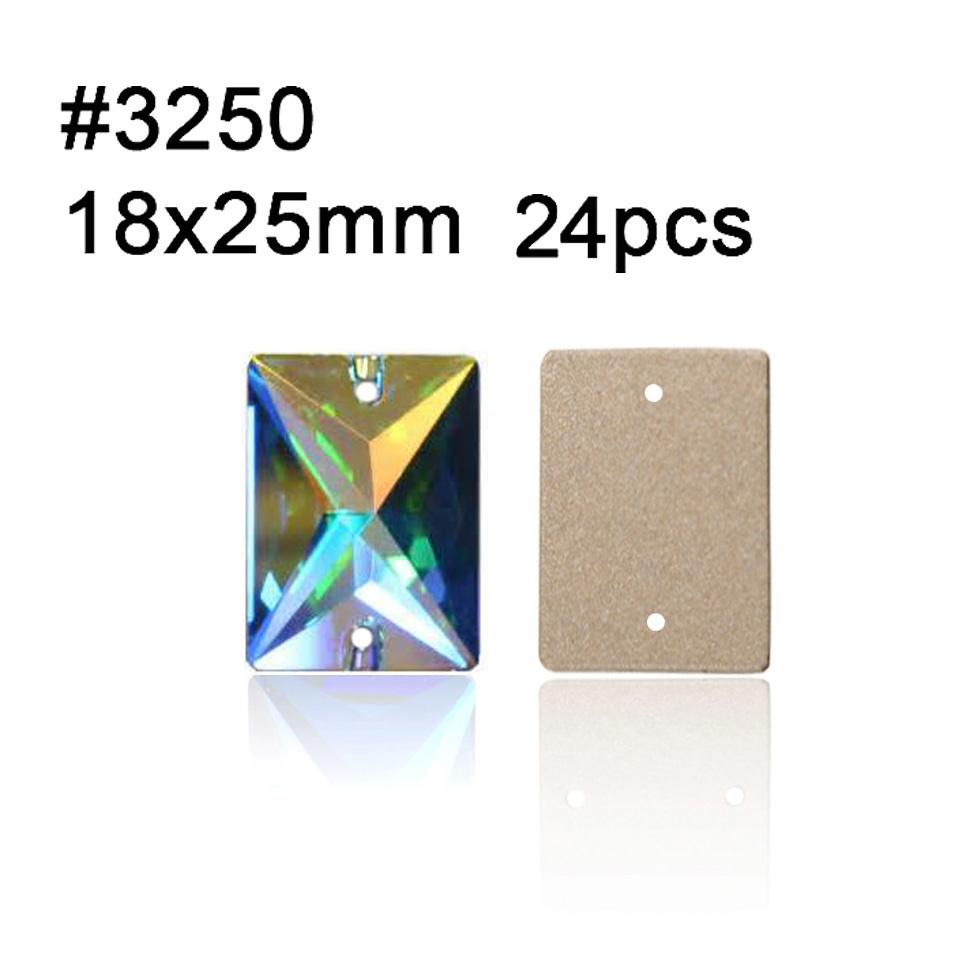 Yanruo AB Color Sew on Glass Crystal Sewing  Rhinestone Crystal Flat Back Rhinestone for Dresses
