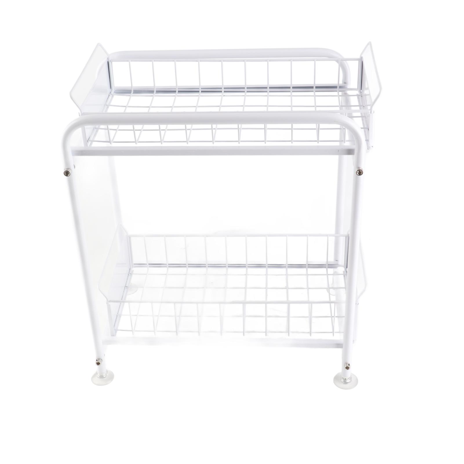 

Полка для шкафа под раковину, выдвижной ящик, многоярусное хранение специй, полка для раковины для ванной комнаты, кухни, большая Small Size White