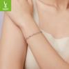 Simple Love Splicing Plain Silver Bracelet Men And Women Versatile Fashion S925 Sterling Silver Bracelet Jewelry