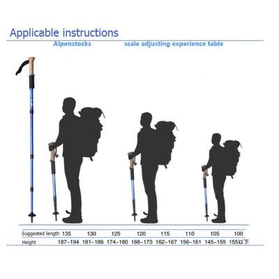 Bețe de trekking din aliaj de aluminiu, drepte, cu 4 secțiuni, telescopice, bastoane de mers, bastoane de mers ultraușoare