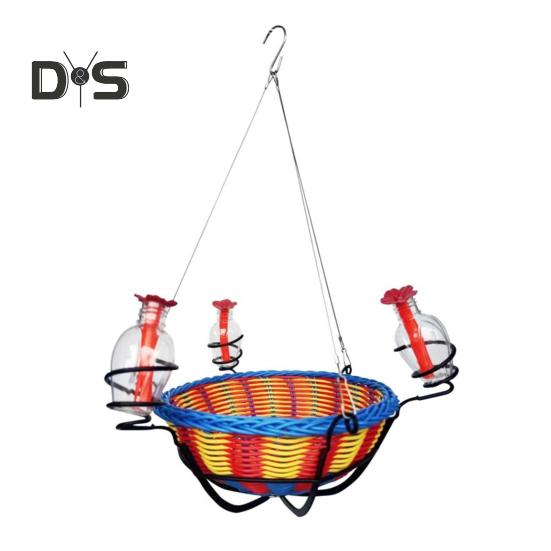 

Кормушка для колибри Креативный дизайн из ротанга Большая вместимость Легко наполнять Простая установка Подвесная кормушка для колибри с водой разноцветный