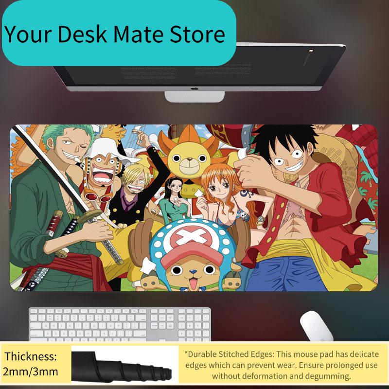 High Definition ONE PIECE Leather Mouse Pad Large Office Computer Desk Pad Non-slip Computer Keyboard Pad Animation Peripheral