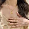Elegant French Retro Brushed Iris Pendant Necklace for Women