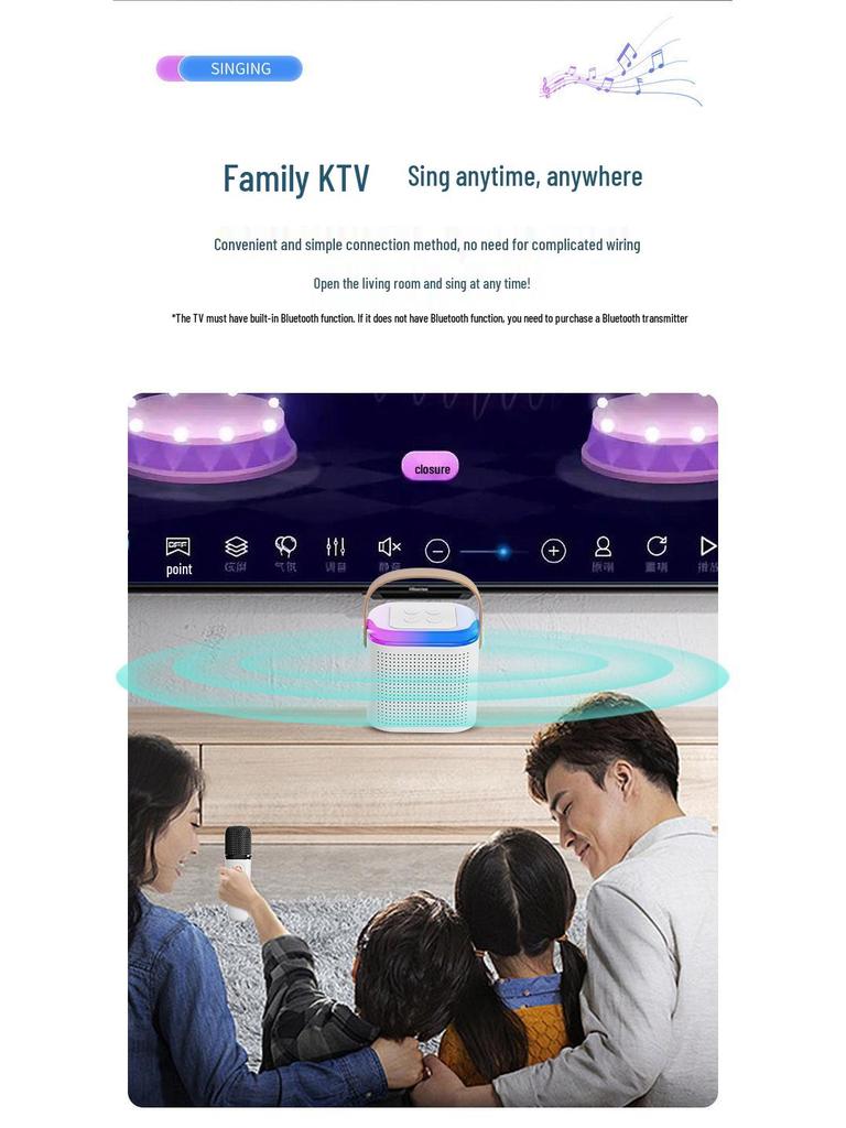 CrossY1 Wireless Bluetooth Subwoofer Speaker with Outdoor Handheld Portable Audio and Built-in Microphone
