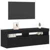 TV Cabinet in Black Oak Look 120 x 35 x 40 cm Engineered Wood