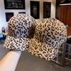 Leopard Print Baseball Cap For Women Men Unisex | Winter Thickened Adjustable Snapback, Outdoor Travel Warm Hat Fashion Headwear
