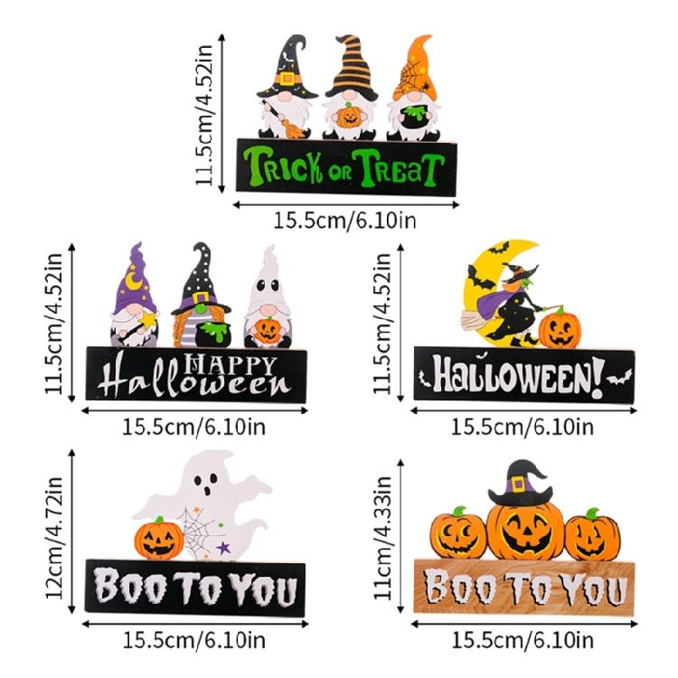 Halloween Gnomes Wooden Ornaments for Haunted House Halloween Party Decoration