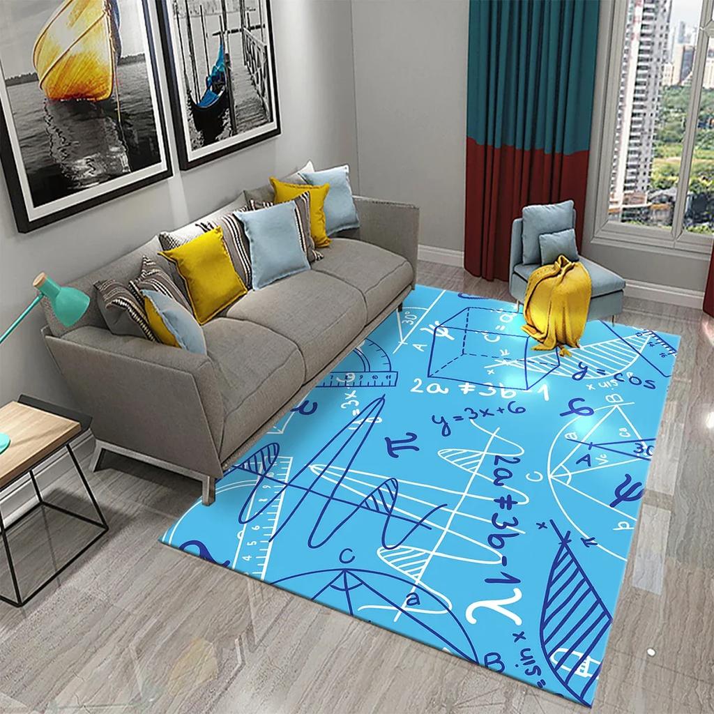3D Mathematical Formula Carpet Non Slip Educational Rug for Kids Bedroom Bathroom Door Creative Math Mat
