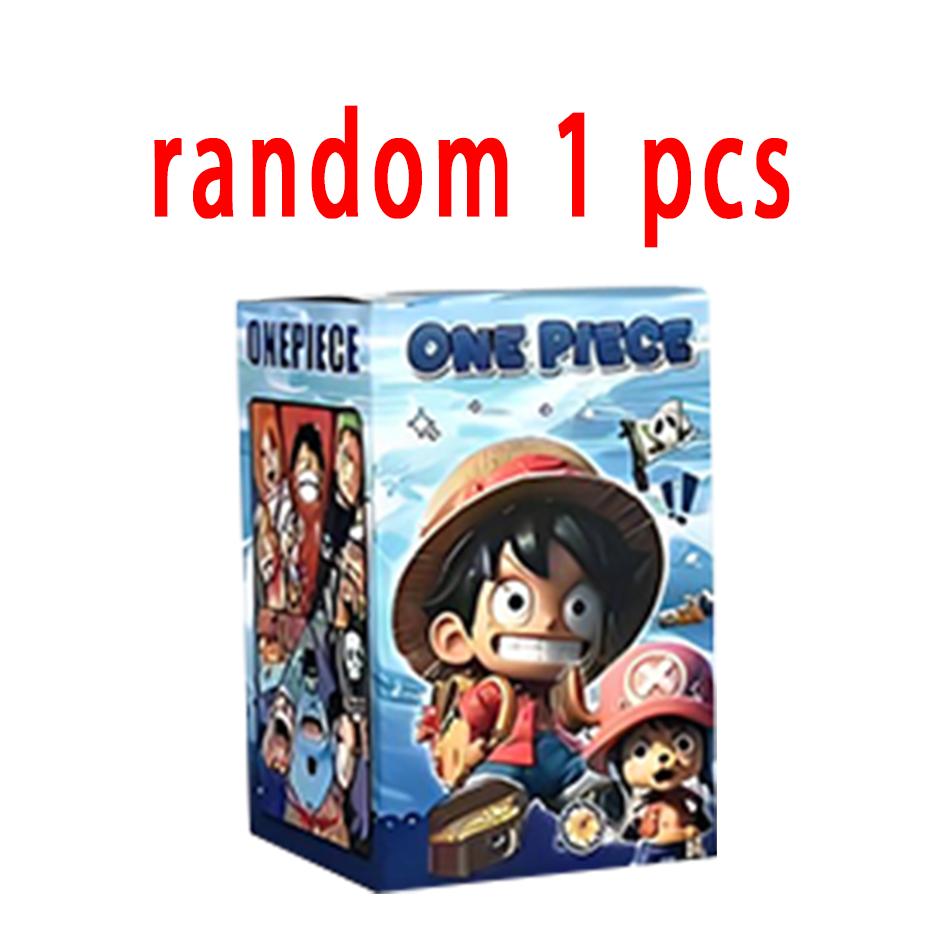 One Piece blind box 1-8pcs Anime Ship Figure Luffy Model Toy kawayi Mini Boat Pirate Ship Navy Going Merry Boat  Assembled Model