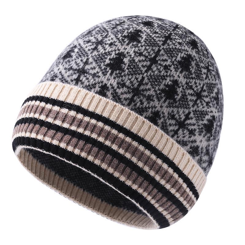 Men's Autumn & Winter Snowflake Knit Cold-Weather Ear Protection Wool Hat