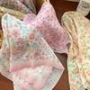 Foulard Rétro Français Pastoral Tête de Marguerite Bandana Bohème Foulard en Soie Florale Foulard Triangle Féminin Foulard de Tête Mouchoir en Coton Lin