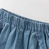 Dave & Bella Girls' Denim Cropped Wide-Leg Pants