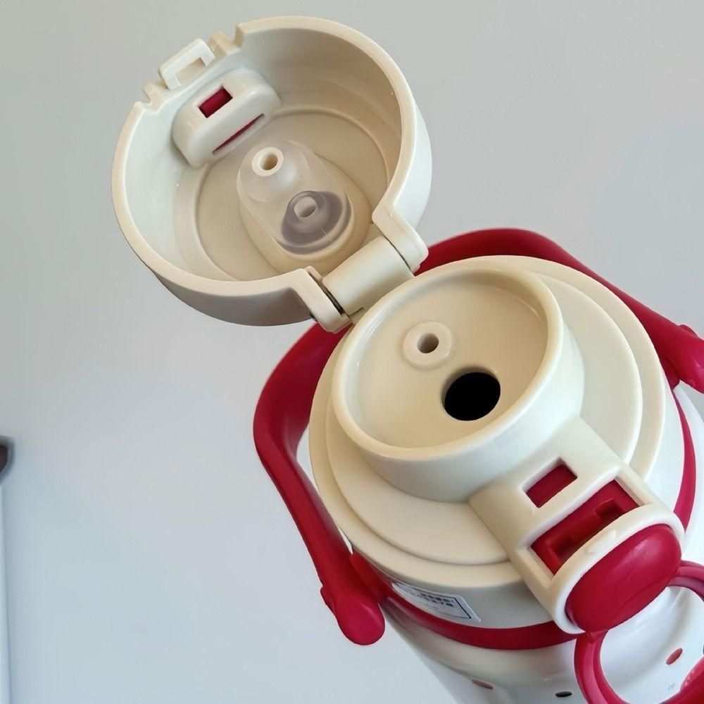 Fashion Stainless Steel Insulated Cup Cartoon Dustproof Student Drinking Cup 500ml with Lanyard Water Cup for Women Girls