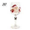 Dekorative Winter-Trinkbecher Weihnachten Stiel-Weinglas, Schneemann/Weihnachtsmann-Kranz/Elch/Weihnachtsbaum Handbemalt, Einzigartige Tauschgeschenke Kreativ