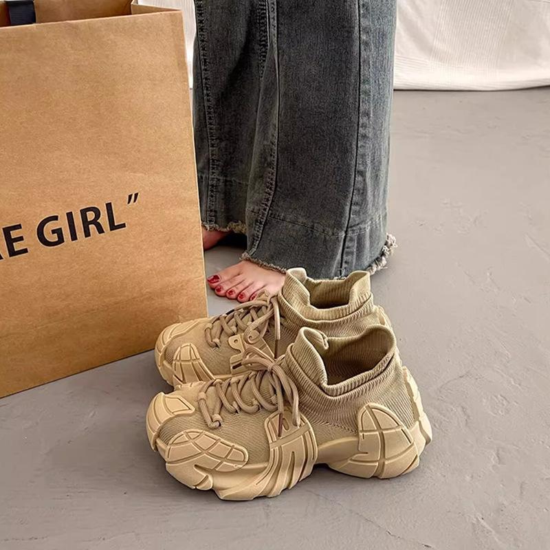 

Popular thick-soled heightening shoes women s ugly cute casual shoes 2025 new spring and autumn European goods mesh versatile sports shoes 35 фіолетовий