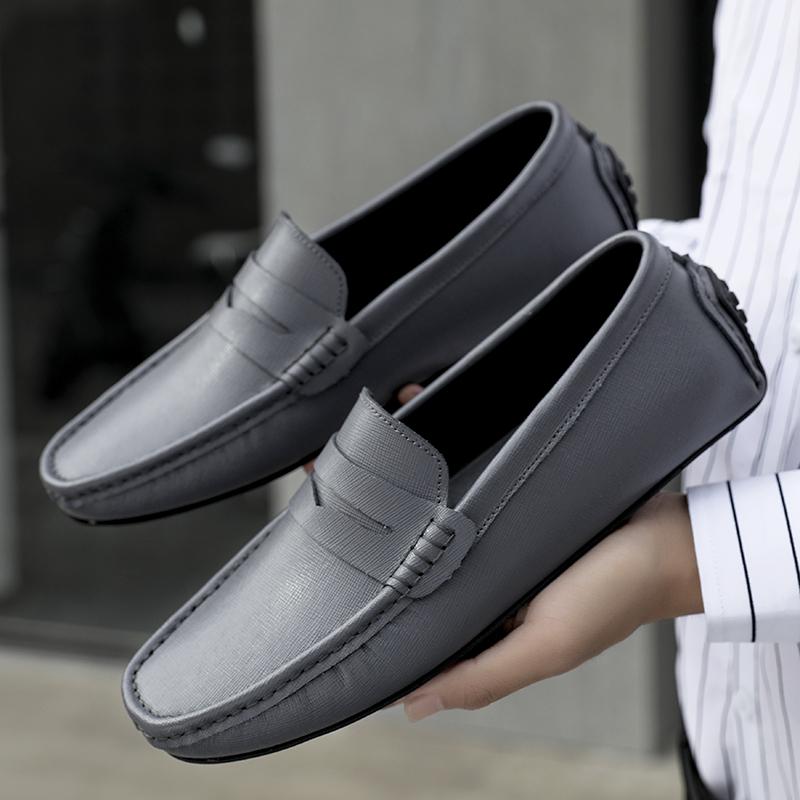 Genuine Leather Men Shoes Luxury Formal Casual Flats Mens Loafers Moccasins Male Breathable Slip On Boat Shoes Plus Size 38-49