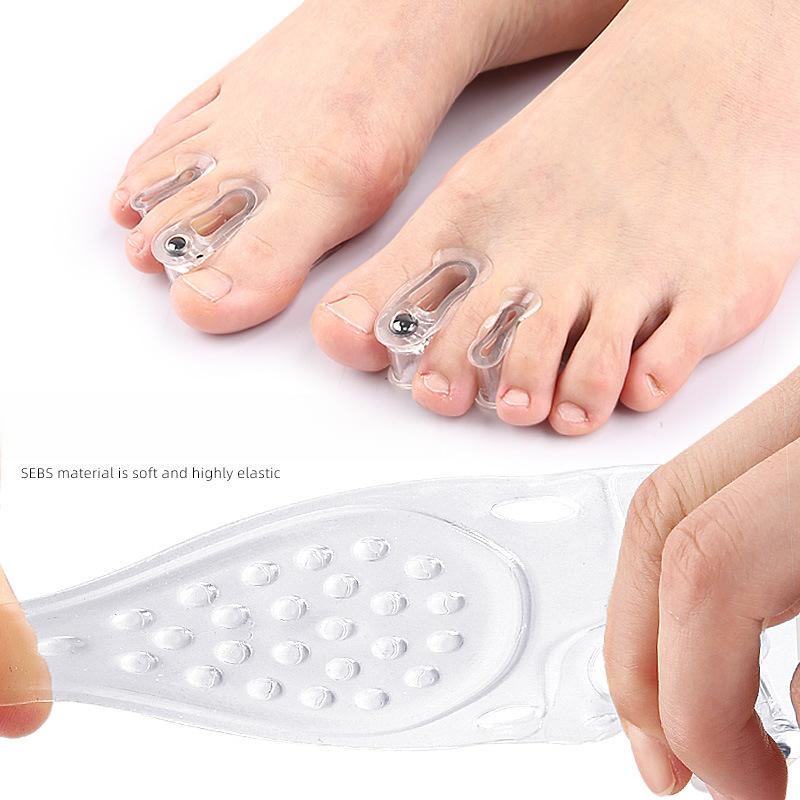 A-word Thumb Eversion Toe Splitter Magnet Shock Absorption Massage Clip Foot Forefoot Pad with Hole Thickened Foot Splitter