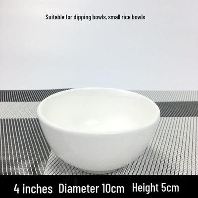 White Ceramic Restaurant Rice & Soup Bowls (10-Pack)