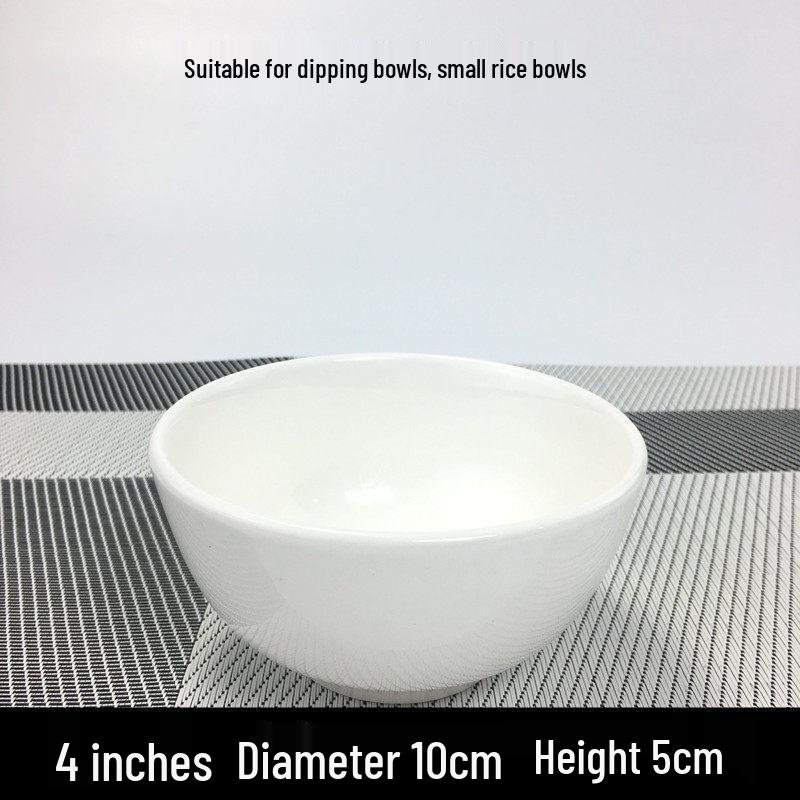 White Ceramic Restaurant Rice & Soup Bowls (10-Pack)