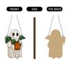 Halloween Ghost-Themed Painted Wooden Hanging Ornament
