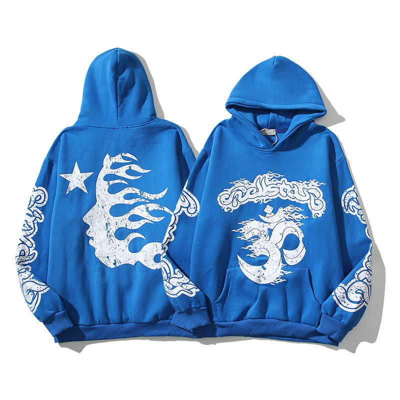

HELL Side Goddess Flame Print Fleece-Lined Hoodie for Men & Women XXL