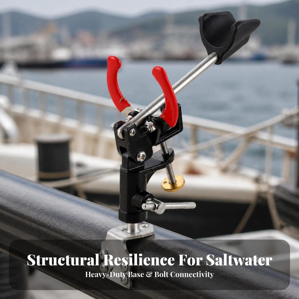 Fishing Accessory Compact Boat Rod Holder with Clamp Base Heavy Duty |