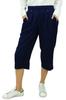 Bimba Women's Rayon Capri Culottes with Back Elastic Casual Summer Pants With Pockets Black -