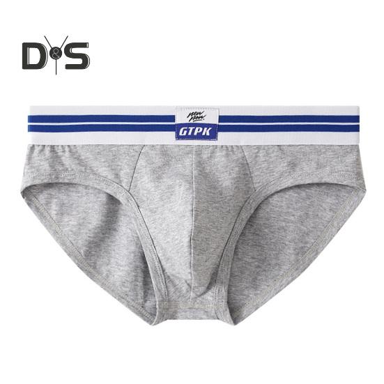 Men Briefs Mid-rise Elastic Waistband Breathable Color Matching Slim Fit Underwear with 3D Pouch Design Daily Wear