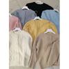 Soft waxy short cardigan women's autumn new round neck loose thickened twist knitted sweater jacket