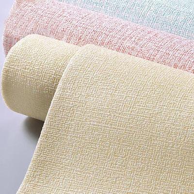 50cm*5M / Rolo 3D Autoadesivo Engrossar Papel de Parede À Prova D'Água Linho Texturizado Cor Pura Decoração para Casa Adesivo Reformado