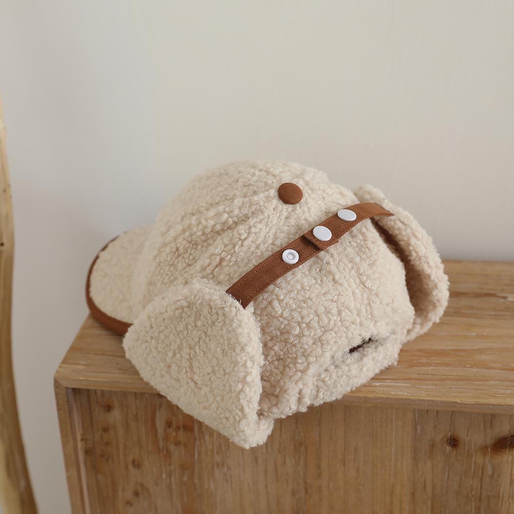 Kids' Fleece Bear Earmuff Hat - Unisex Baseball Cap for Autumn/Winter