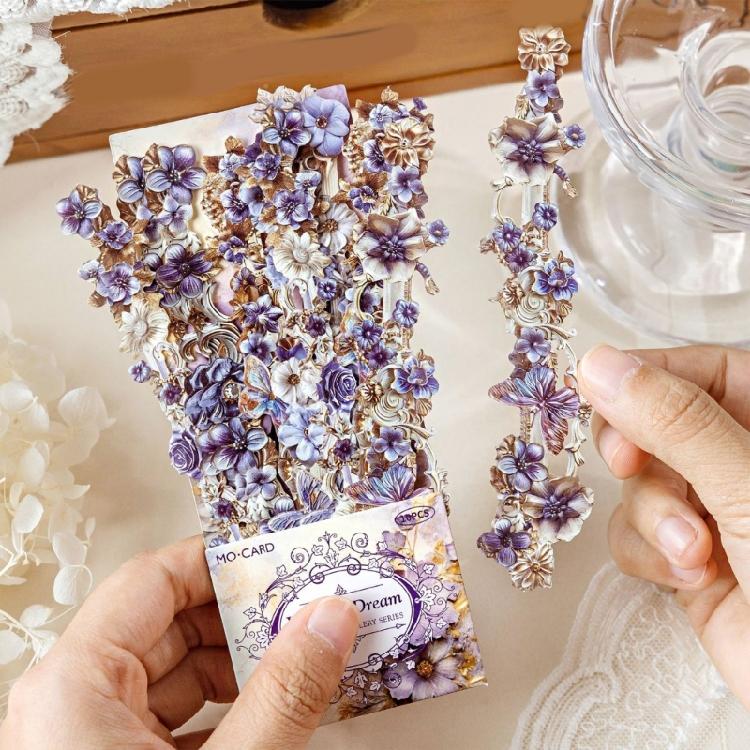 10Pieces Flower Border Sticker Flower Decorative Sticker Scrapbooking Sticker for Journal Planner Photo Frame Packaging