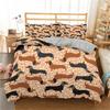 Funny Dachshund Duvet Cover Full King Size Sausage Dog Bedding Set Cartoon Pet Puppy Comforter Cover Kawaii Animal Bedclothes