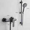 Single Handle Matte Black Wall Install Rain Shower System Stainless Steel Bathroom Shower Faucet Mixer