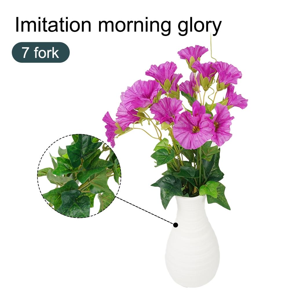 Vibrantly Artificial Morning Glory Vine Decoration 7 branches 35cm Fake
