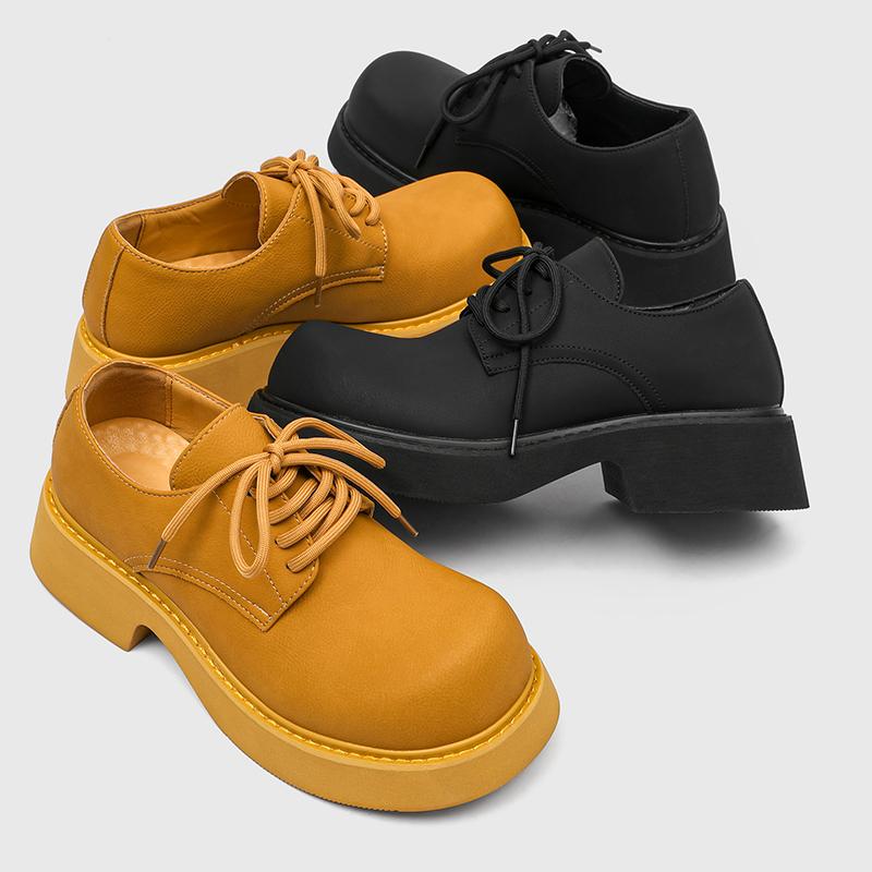 Fashion Fashion Men's Thick Soled Shoes Retro Casual Style Office and Leisure Party High Quality Daily Shoes Derby Dress 38-46 Lace-up