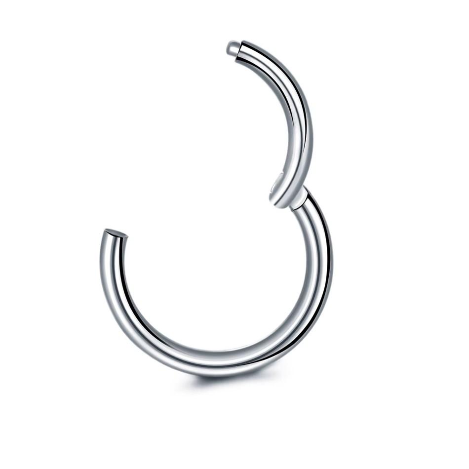 5Pcs/lot Stainless Steel Nose Ring Body Clip Hoop for Women Men Cartilage Piercing Segment Nose Hoop Septum Clicker Lip Ear Ring
