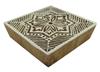 Square Shape Wooden Block Floral Print Printing Textile Stamp On Apparel