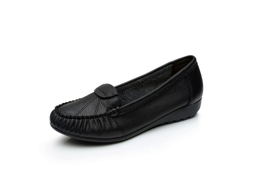 

Удобные туфли-балетки из коровьей кожи на мягкой подошве для мам - Разные цвета 43 чёрный