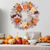 Autumn Door Wreath Christmas Halloween Decoration Pumpkin Berry Pine Cone Maple Artificial Wreath Cloth Rattan Material Home