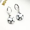 Fashion Round Leverback Jewelry Women Soccer Opal Earrings Gift
