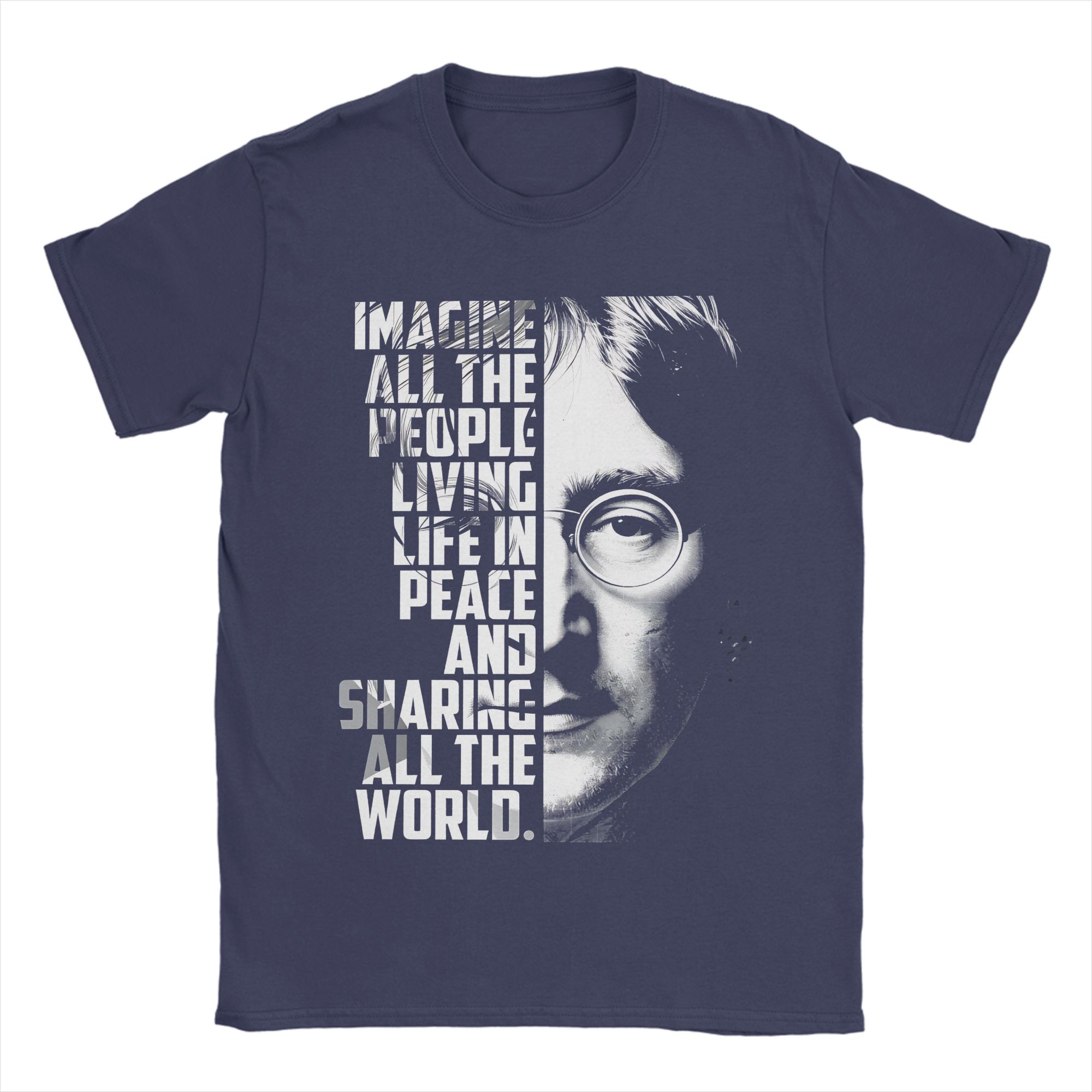

John Lennon Poster Mens T Shirts Humorous Tees Short Sleeve Round Neck TShirt Cotton 4XL 5XL 6XL Clothing 4XL