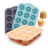 12 Cavity Silicone Octagon Mould Cake Pans Cupcake Muffin Mold Baking Tray Home Kitchen Cook Diy Tools