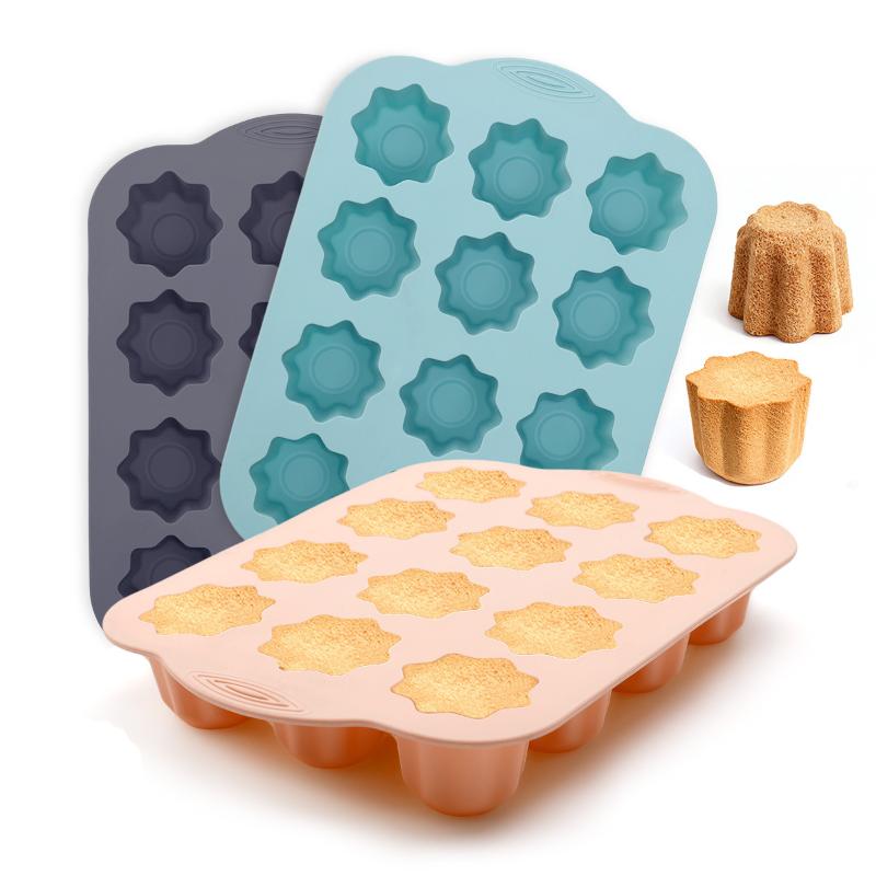 12 Cavity Silicone Octagon Mould Cake Pans Cupcake Muffin Mold Baking Tray Home Kitchen Cook Diy Tools
