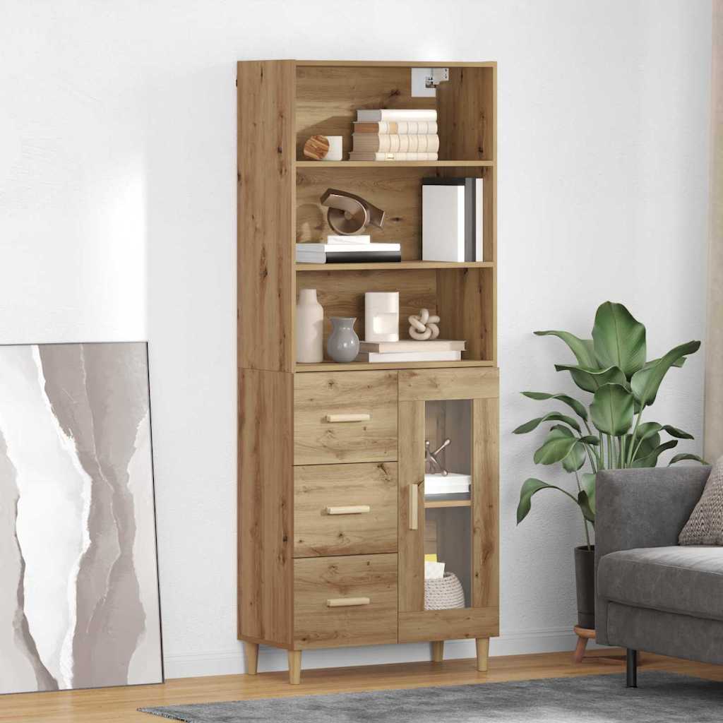 Highboard Artisan Oak 69.5 X 34 X 180 Cm Particleboard