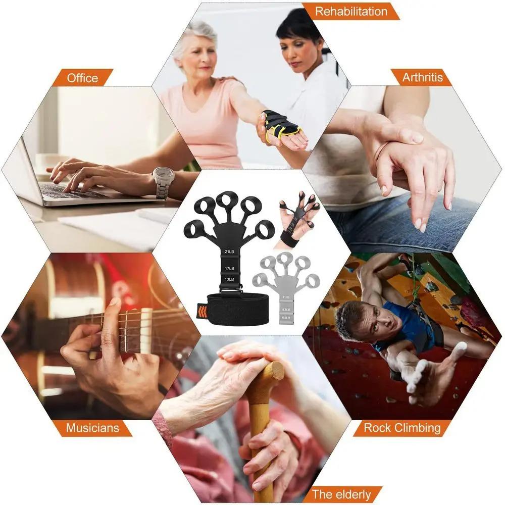 Professional Silicone Finger Strengthener Hand Grip Exerciser for Adults Training Resistance Bands